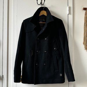 Men’s G-Star Raw Dark Navy Wool Peacoat Size Medium